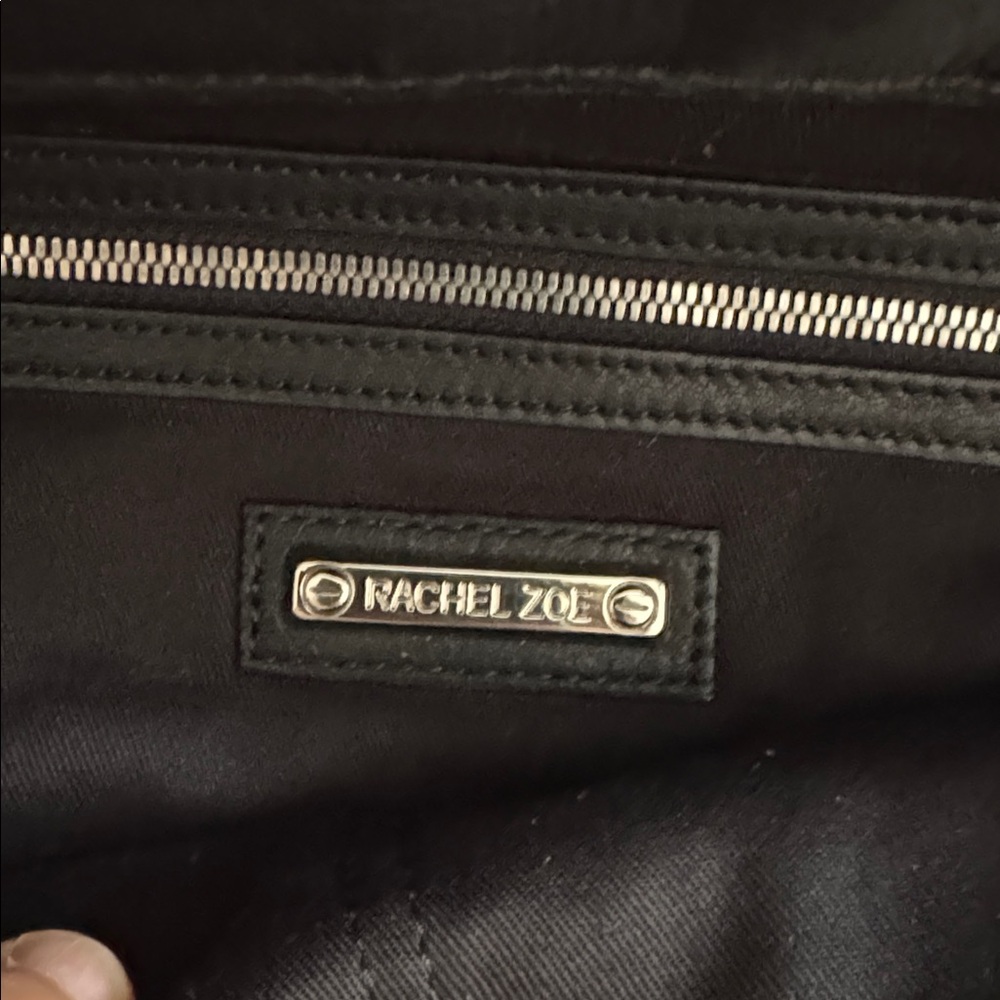 Rachel Zoe Elegant Black Leather Tote Bag - Picture 7 of 8